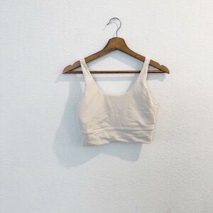 Til You Collapse- Cream Ribbed Sports Bra - M